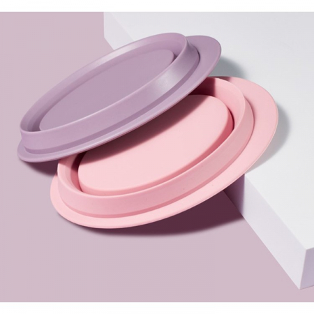 Accesoriu din silicon pentru curatarea accesoriilor makeup, pensule, buretei, 14.5 x 11,5 cm, 2 moduri de utilizare, pliabil, mov [8]