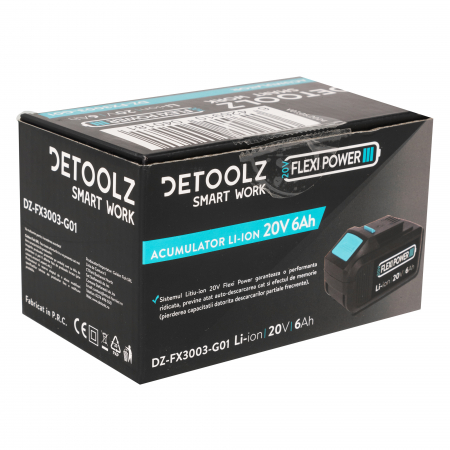 Acumulator Li-Ion, Detoolz, 20V, 6Ah [3]
