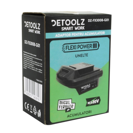 Scule si Unelte  - Adaptor Detoolz utilizare acumulator Micul Fermier (compatibil Makita LXT) - echipamente FlexiPower