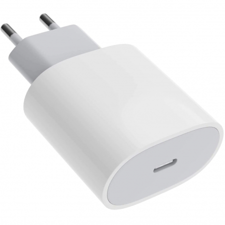 Sub 99 Lei - Lichidare de stoc Adaptor pentru iPhone, Type-C, Fast charge, Putere 20 W, Flippy, Alb