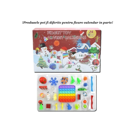 Advent Calendar Fidget Toys, Flippy, Model Craciun, Multicolor [4]