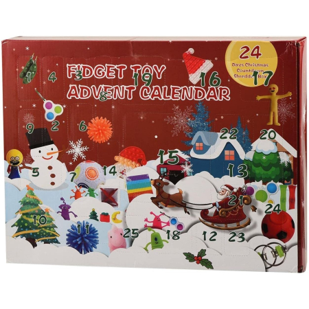 Jucarii, Copii & Bebe - Advent Calendar Fidget Toys, Flippy, Model Craciun, Multicolor