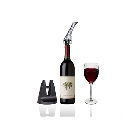 Aerator cu Turnator de Vin 2in1, Flippy, Decantare, Anti-Picurare, Fara Scurgere, 18x10x8cm, Negru [4]