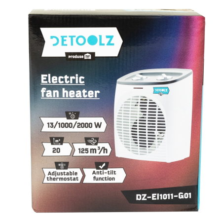 Aeroterma electrica Detoolz 1000/2000W, carcasa plastic [2]