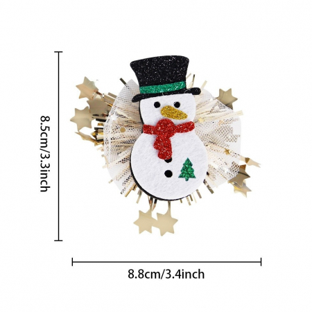 Agrafa de Par, Flippy, Tema Craciun, Model Om de Zapada, din Panza, 8.5 x 8.8 cm, Multicolor [1]