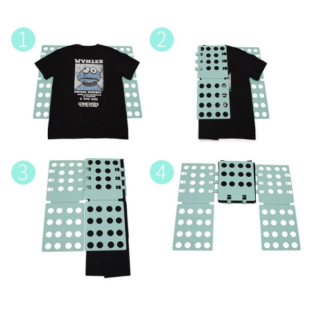 Ajutor pentru Impachetat Tricouri, Flippy, din PP, 70 x 56 cm, Turcoaz [3]