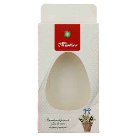 Sub 99 Lei - Ambalaje de Carton pentru Martisoare, Flippy, Set 200 Bucati, Cutii Brosa, Model Cos cu Flori, Alb/Rosu