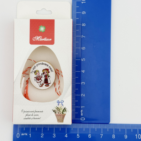 Ambalaje de Carton pentru Martisoare, Flippy, Set 200 Bucati, Cutii Brosa, Model Cos cu Flori, Alb/Rosu [2]