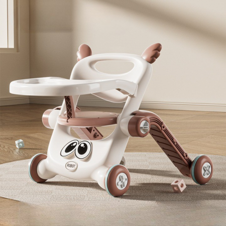 Antemergator pentru Copii 8 in 1, Flippy, Multifunctional, cu Maner de Impingere Detasabil, Scuter, Trotineta, Scaun Reglabil, Tavita Detasabila, Stabil, Antiderapant, 4 Roti, 56x44x64cm, 9-12 Luni, M [4]