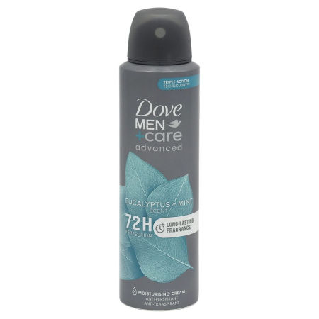 Îngrijire personală și cosmetice - Antiperspirant Deodorant, Dove, 150 ml Men Advanced Care Eucalyptus, Mint