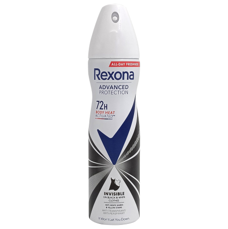 Parfumuri și deodorante - Antiperspirant Deodorant, Rexona, 150 ml Advanced Protection Invisible Bw