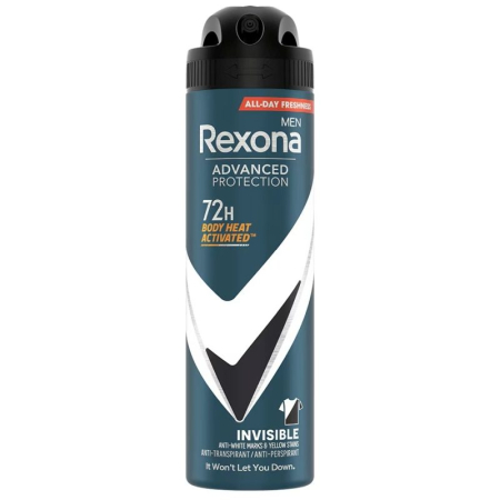 Parfumuri și deodorante - Antiperspirant Deodorant, Rexona, 150 ml Men Advanced Protection Invisible