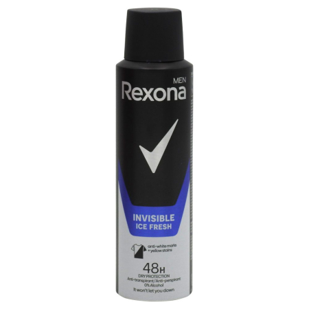Îngrijire personală și cosmetice - Antiperspirant Deodorant, Rexona, 150 ml Men Invisible Ice