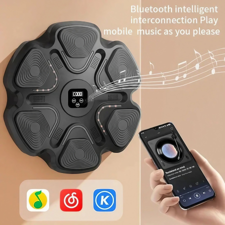 Aparat Box Cu Muzica, Montabil pe Perete, Flippy, Negru, Difuzor, Bluetooth, Iluminare LED, 38 x 27 x 32 cm, Manusi Incluse [1]