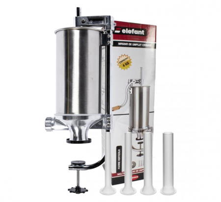 Pentru Casa si Camping - Aparat Carnati Elefant KY-2008CB, 4 kg, metal/inox, Vertical 4 palnii, prindere de masa
