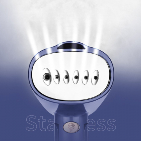 Aparat de Calcat Vertical Portabil cu Abur, Flippy, Putere 1500W, Rezervor Detasabil de 138ml, Priza, Functie Anti Calcar si Auto Curatare, Pliabil, cu Perie, 20x10.5x8 cm, Albastru [12]
