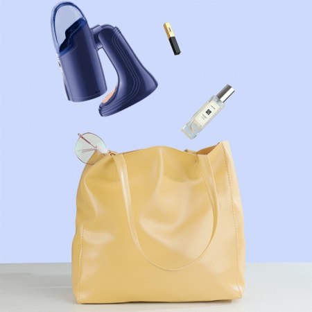 Aparat de Calcat Vertical Portabil cu Abur, Flippy, Putere 1500W, Rezervor Detasabil de 138ml, Priza, Functie Anti Calcar si Auto Curatare, Pliabil, cu Perie, 20x10.5x8 cm, Albastru [2]