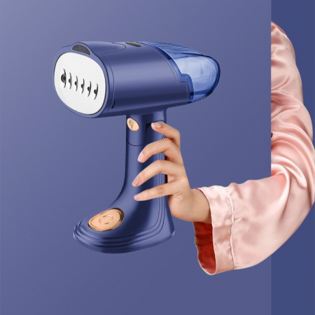 Aparat de Calcat Vertical Portabil cu Abur, Flippy, Putere 1500W, Rezervor Detasabil de 138ml, Priza, Functie Anti Calcar si Auto Curatare, Pliabil, cu Perie, 20x10.5x8 cm, Albastru [7]