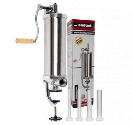 Masini de carnati si accesorii - Aparat de facut Carnati Elefant KY-2005C, 2,5 kg, metal/inox, Vertical 4 palnii, prindere de masa