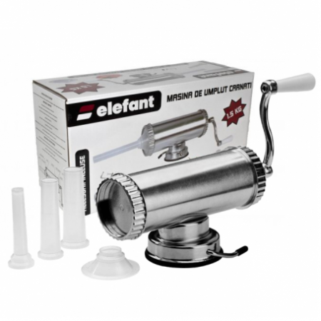 Pentru Casa si Camping - Aparat de Facut Carnati Elefant KY2003, 1.5 kg, inox, Orizontal 3 palnii