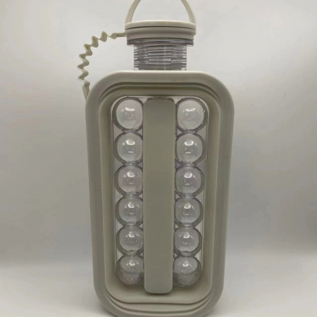 Aparat de gheata portabil 2 in 1, Flippy, tava din sticla, diametru 3 cm, multifunctional, 17 cuburi de gheata, 27,5 x 11,4 x 5,5 cm, culoare alb gri [4]