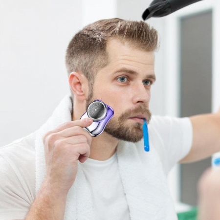 Aparat de Ras Electric, Flippy, Portabil, Incarcare USB Type-C, Autonomie &amp;gt;60 min, 6.5 x 4.5 x 4 cm, 5V, 3.7W, Mov [9]