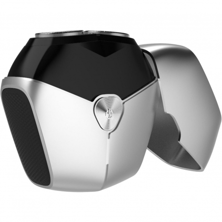 Epilare, tuns si ras - Aparat de Ras Portabil, Flippy, 8W, Autonomie 60 min, Incarcare Cablu Type C Inclus, Periuta de Curatare, Husa, Reincarcabil, 7.3x7.5x3.3 cm, Gri