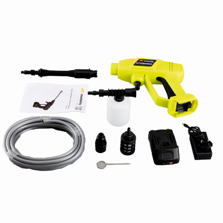 Aparat de spalat cu presiune pe acumulator Wertcraft TOOLS NT20BHW02, putere 180W, debit 3 L/min, presiune 10 bar, acumulator 2A / 21V, lungime furtun 5 m [1]