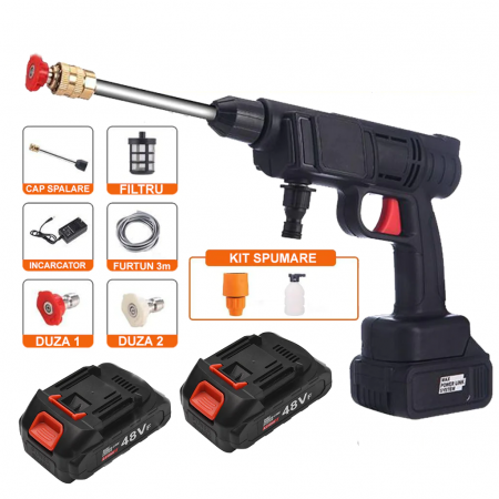 Aparate de spalat cu presiune - *Super Pret* Aparat de Spalat cu Presiune Puternic 8L/min, 25 Bari cu 2 acumulatori