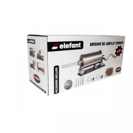 Aparat de umplut Carnati Elefant KY-2006PA, 3 kg, metal/inox, Orizontal/Rabatabil 4 palnii, prindere de masa [5]