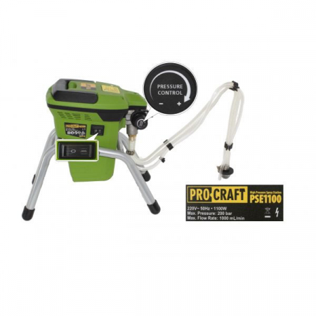 Pistoale electrice de vopsit - Aparat de vopsit Procraft PSE1100, statie cu turbina 700W, 200 bari, Universal