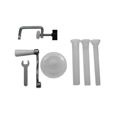 Aparat manual de facut carnati ROTOR RY-2003, 1,5 kg, orizontal, inox alimentar, 3 palnii, fixare pe masa cu ventuza [4]