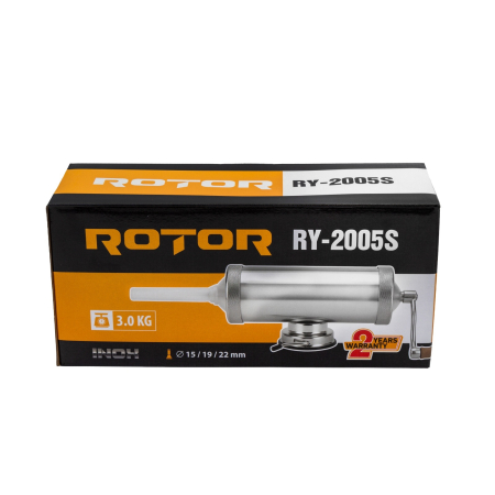 Aparat manual de facut carnati ROTOR RY-2005S, 3 kg, orizontal, inox alimentar, 3 palnii, fixare pe masa cu ventuza [5]