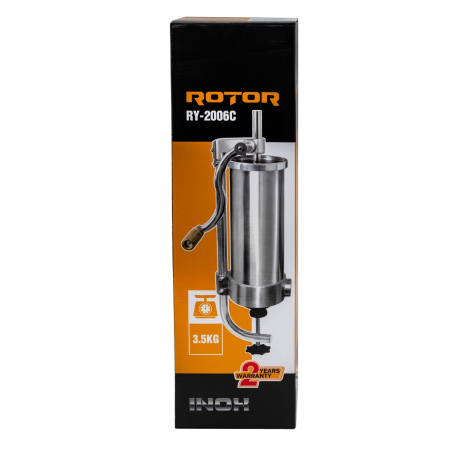 Aparat manual de facut carnati ROTOR RY-2006C, vertical, 3,5 kg, inox alimentar, 4 palnii, fixare pe masa cu clema [5]