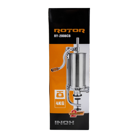 Aparat manual de facut carnati ROTOR RY-2008CB, vertical, 4 kg, inox alimentar, 4 palnii, fixare pe masa cu clema [5]