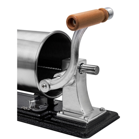 Aparat manual de facut carnati ROTOR RY-2010PA, orizontal, 5,5 kg, cuva rabatabila din inox alimentar, 4 palnii, fixare pe masa cu cleme [4]