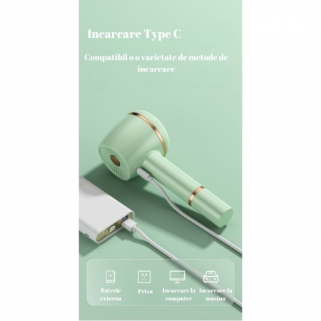 Aparat Pentru Curatat Scame, Par Si Praf, Flippy, Pentru Diferite Tipuri De Material, Cu Lame Din Otel Inoxidabil, Incarcare Prin USB Type-C, Cu Perie De Curatare, Cablu USB Si Stick Cu Lipici Incluse [2]