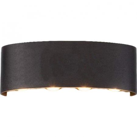 Iluminat & electrice - Aplica pentru Perete, Flippy, Interior/Exterior, Rezistenta la Umezeala, 8 W, Aluminiu, Negru, 22x8 cm