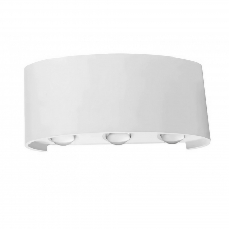 Iluminat & electrice - Aplica pentru Perete, Flippy, Interior/Exterior, Rezistenta la Umezeala IP65, 8 W, Lumina Calda, Aluminiu, 22x8 cm, Alb