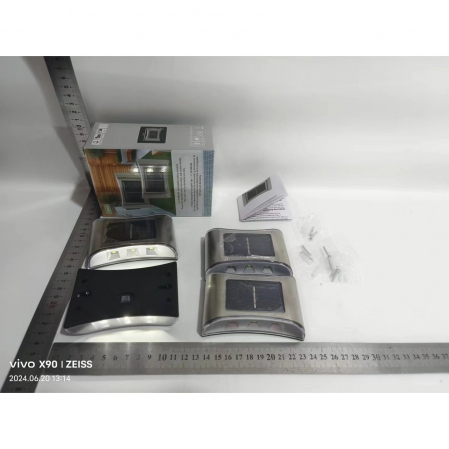 Aplica solara LED Flippy, ABS/Policarbonat, rezistenta la apa IP65, 6 LED-uri, pentru perete, trepte, borduri, terasa, 1.2V, 600mah, 10 x 6.5 cm, doua moduri de prindere, lumina alb rece, gri [6]