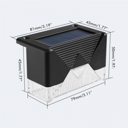 Aplica solara LED Flippy, ABS/Policarbonat, rezistenta la apa IP65, pentru trepte, borduri, terasa, 1.2V, 600mah, 7.9 x 5 cm, lumina multicolora, negru [5]