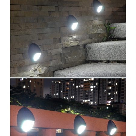 Aplica solara LED pentru perete Flippy, in forma ovala, 10 LED-uri, lumina puternica, IP65, 12 x 7.5 cm, 1.2 V, 300 mAh, autonomie 8-10 ore, alb rece [3]