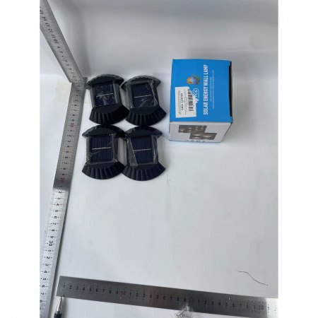 Set 4 Aplica solara LED bidirectionala pentru perete Flippy, in forma de funda, 8 LED-uri, material ABS si PC, lumina puternica, IP65, 10 x 7.5 cm, baterie 1.2 V, 300 mAh, autonomie 8-10 ore, alb rece [5]