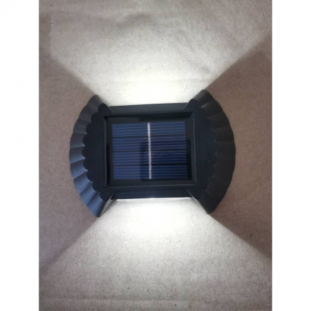 Set 4 Aplica solara LED bidirectionala pentru perete Flippy, in forma de funda, 8 LED-uri, material ABS si PC, lumina puternica, IP65, 10 x 7.5 cm, baterie 1.2 V, 300 mAh, autonomie 8-10 ore, alb rece [1]