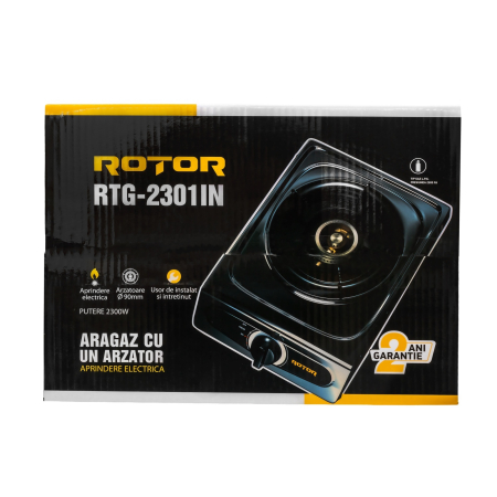 Aragaz cu 1 arzator si aprindere piezoelectrica pe gaz ROTOR RTG-2301IN, 2300W, GPL [3]