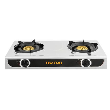 Casă și camping - Aragaz cu 2 arzatoare si aprindere piezoelectrica pe gaz ROTOR RTG-4602IN, 4600W, GPL