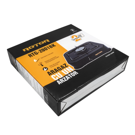 Aragaz cu un arzator pe gaz ROTOR RTG-2801BK, 2200W, GPL, aprindere manuala [4]