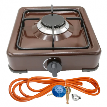 Plite & aragaze - Aragaz emailat maro, 1 ochi + Kit reglabil gpl RH-10 + Tub flex 2M+2 Coliere