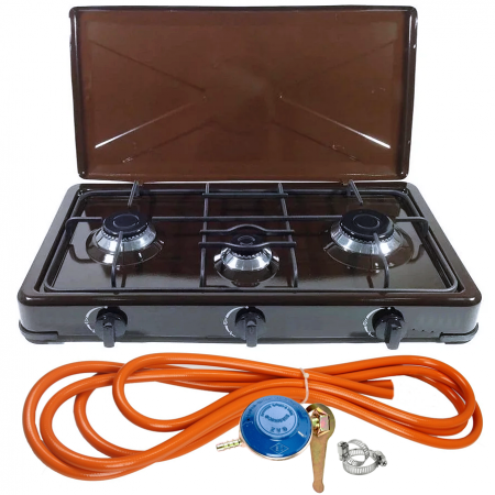 Plite & aragaze - Aragaz maro, 3 ochiuri + Kit reglabil gpl RH-10 + Tub flex 2M+2 Coliere
