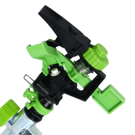 Aspersor plastic cu suport metal verde/negru, cu 6 moduri dispersie , prin bataie MX252 [1]